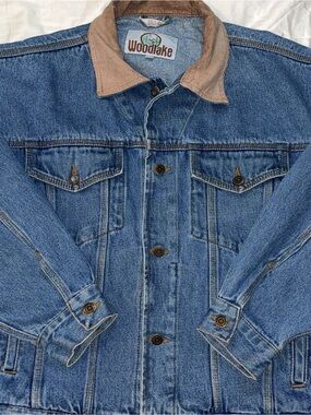Woodlake Denim Jacket with Leather collar